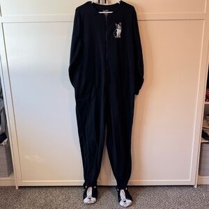 Nick & Nora Vintage Boston Terrier Dog‎ One Piece Footed Pajamas Onesie Large